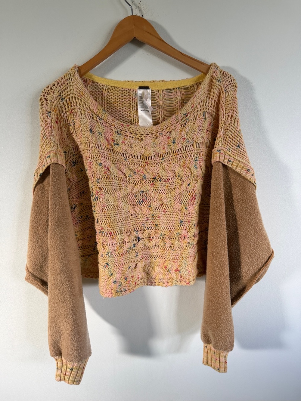 Free People Multicolor Speckled Knit Yellow Womens XS